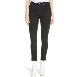 REDONE ORIGINALS High Rise Ankle Crop in Black Size 24